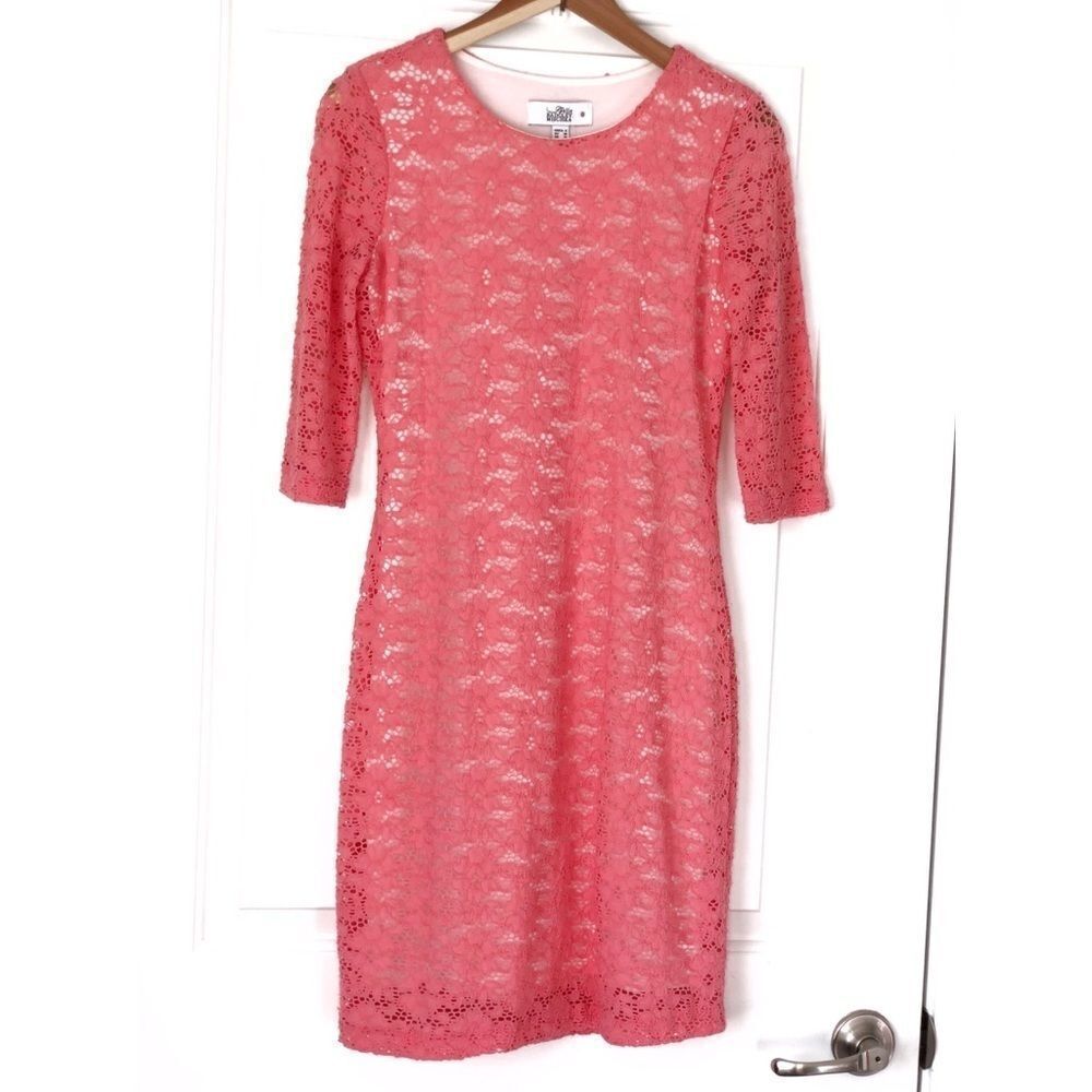 Belle Badgley Mischka crochet overlay dress NWT